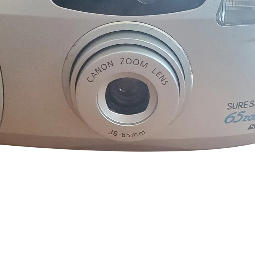 Canon Sure Shot 65 Zoom 35mm Film Camera Silver 38-65mm Lens with Strap WORKS - Picture 5 of 13